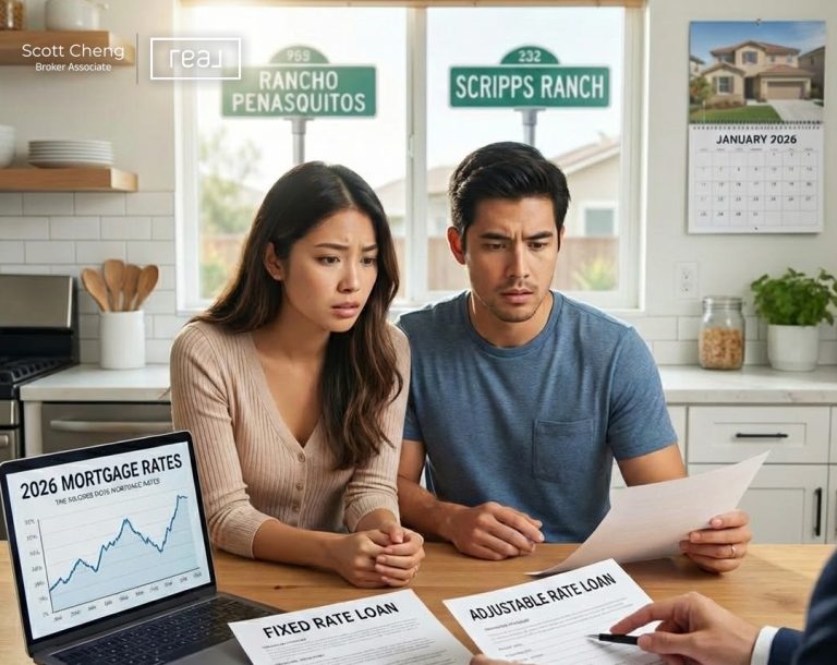 Thế chấp lãi suất cố định vs lãi suất điều chỉnh cho người mua lần đầu tại Rancho Penasquitos và Scripps Ranch năm 2026: Lựa chọn nào đảm bảo khoản thanh toán thấp nhất và điều khoản tốt nhất trước khi lãi suất biến động và nguồn cung thắt chặt
